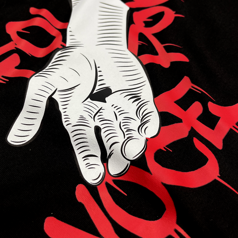 Camiseta Masculina Preta Foi Por Você Mão