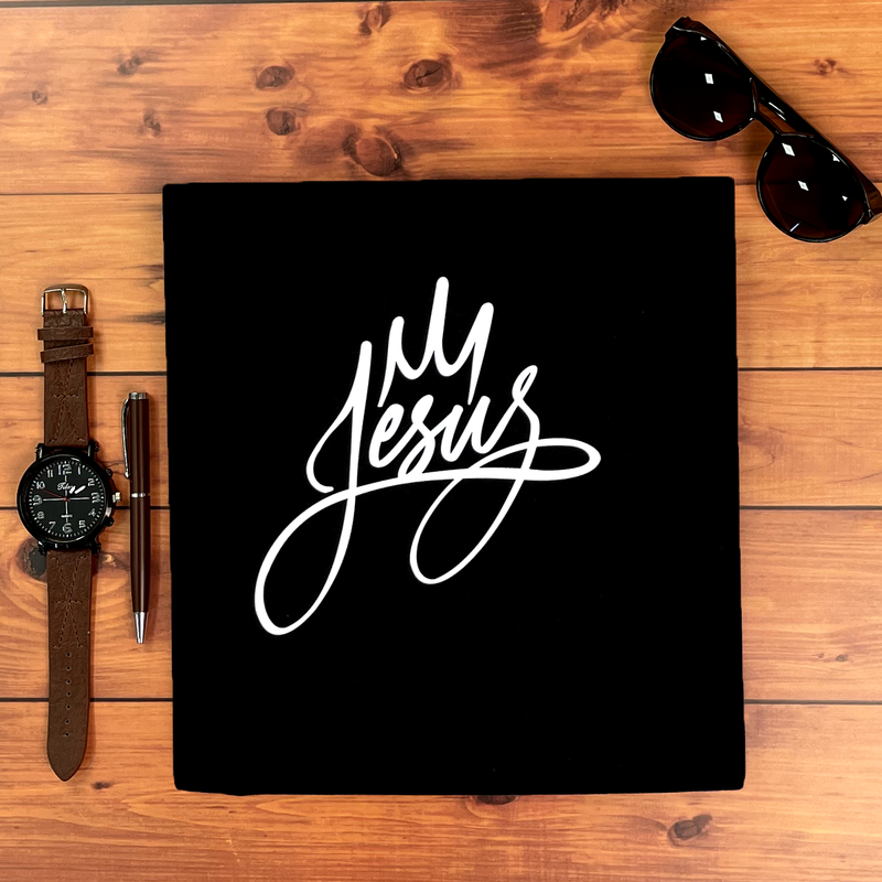 Camiseta Masculina Preta Jesus Coroa
