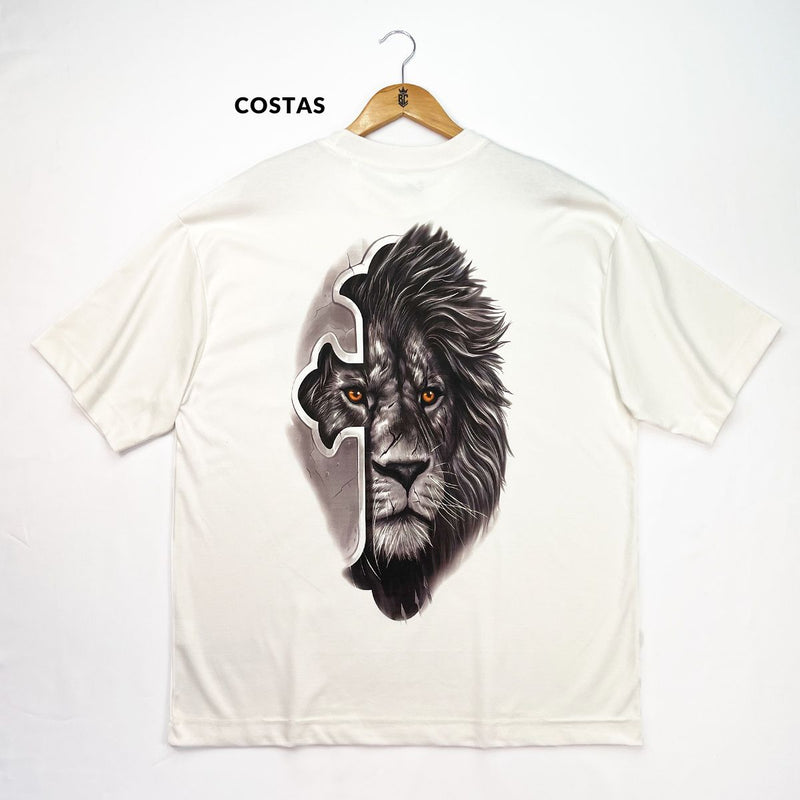 Oversized Off White Full Leão Cruz Cinza