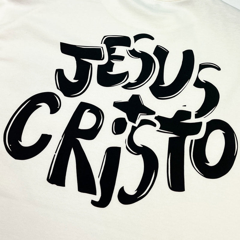 Oversized Off White Full Jesus Cristo Grafite